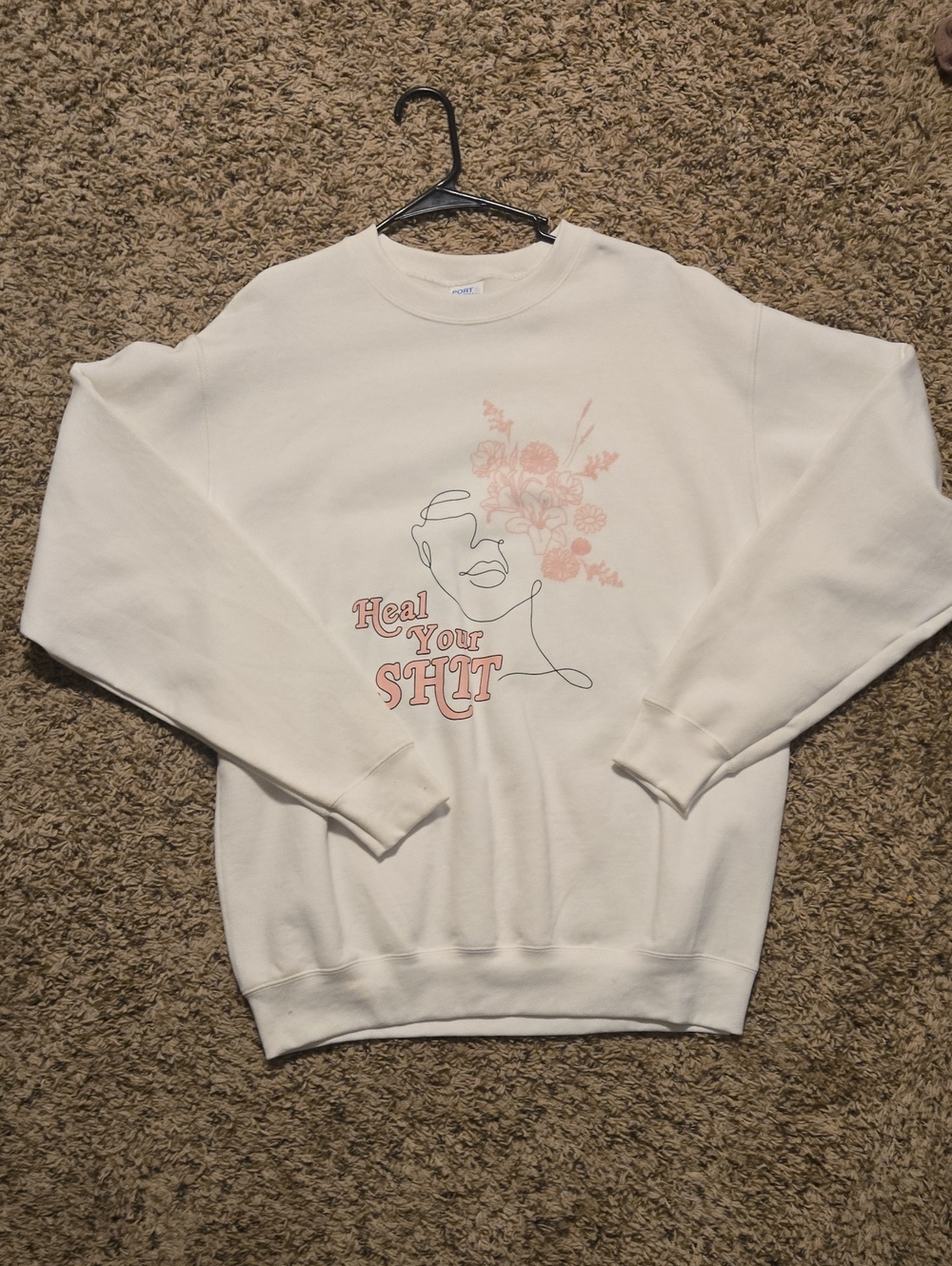 Women's White Graphic Crewneck Sweatshirt – Heal Your Shit